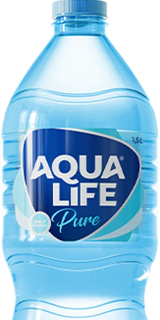 AquaLife Pure 1.5 liter bottled water emphasizing purity and hydration