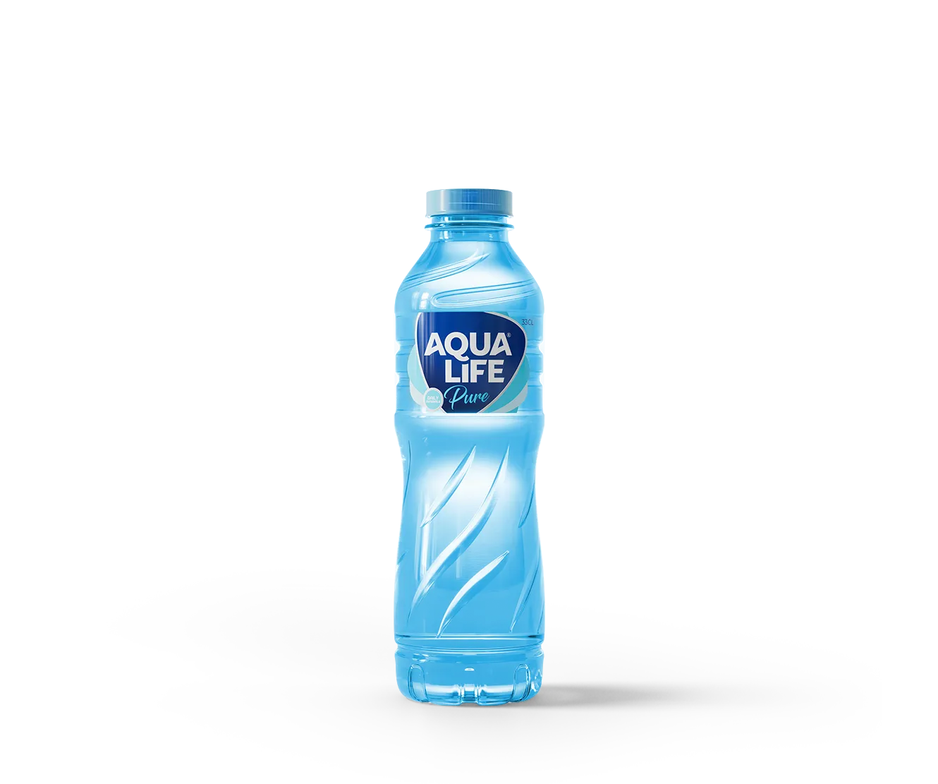 AquaLife Pure bottled water with a clear blue plastic bottle and a branded label showing the AquaLife logo.