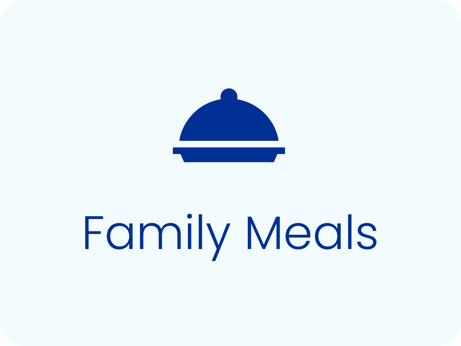 Icon representing family meals, emphasizing the importance of sharing meals and staying hydrated with Aqualife water.