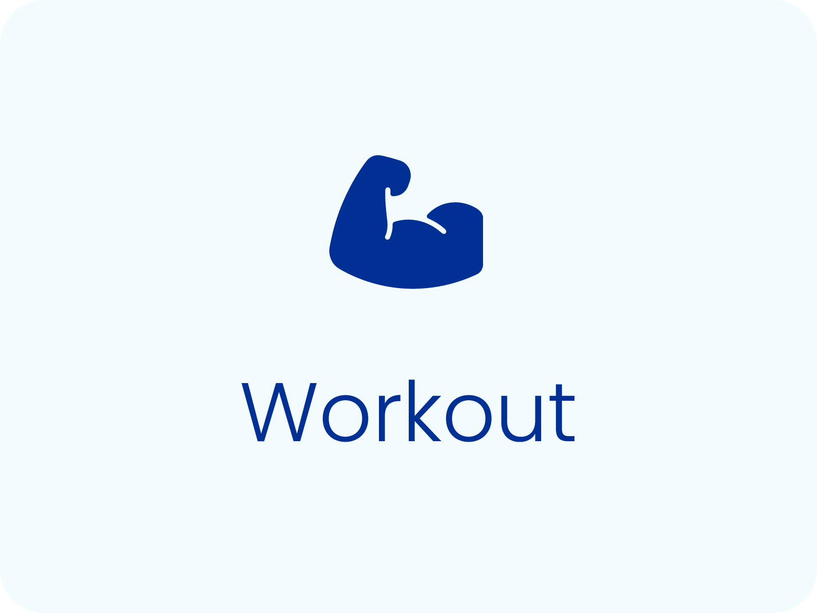Blue muscle flex icon representing a fitness workout